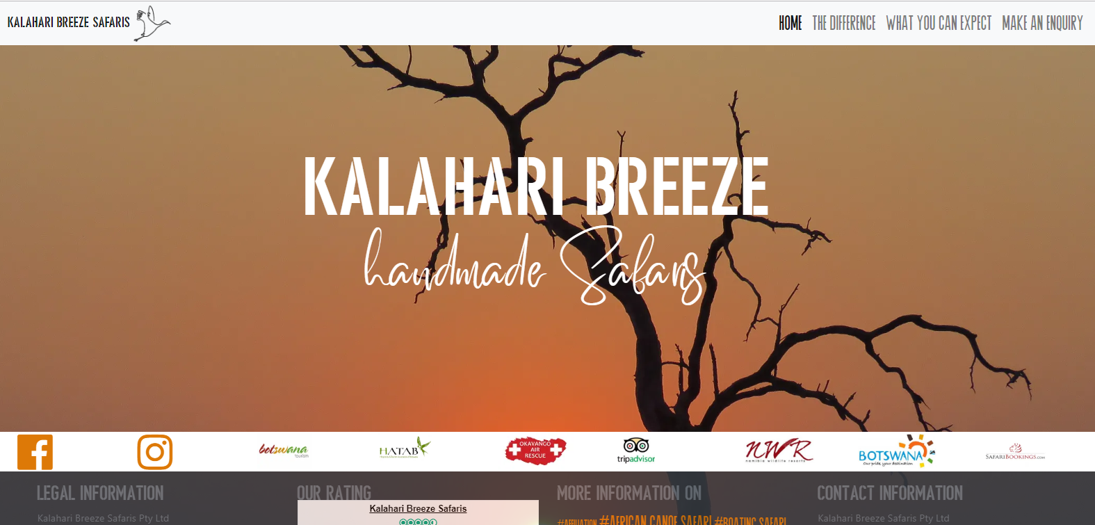Website Relaunch Kalahari Breeze Safaris